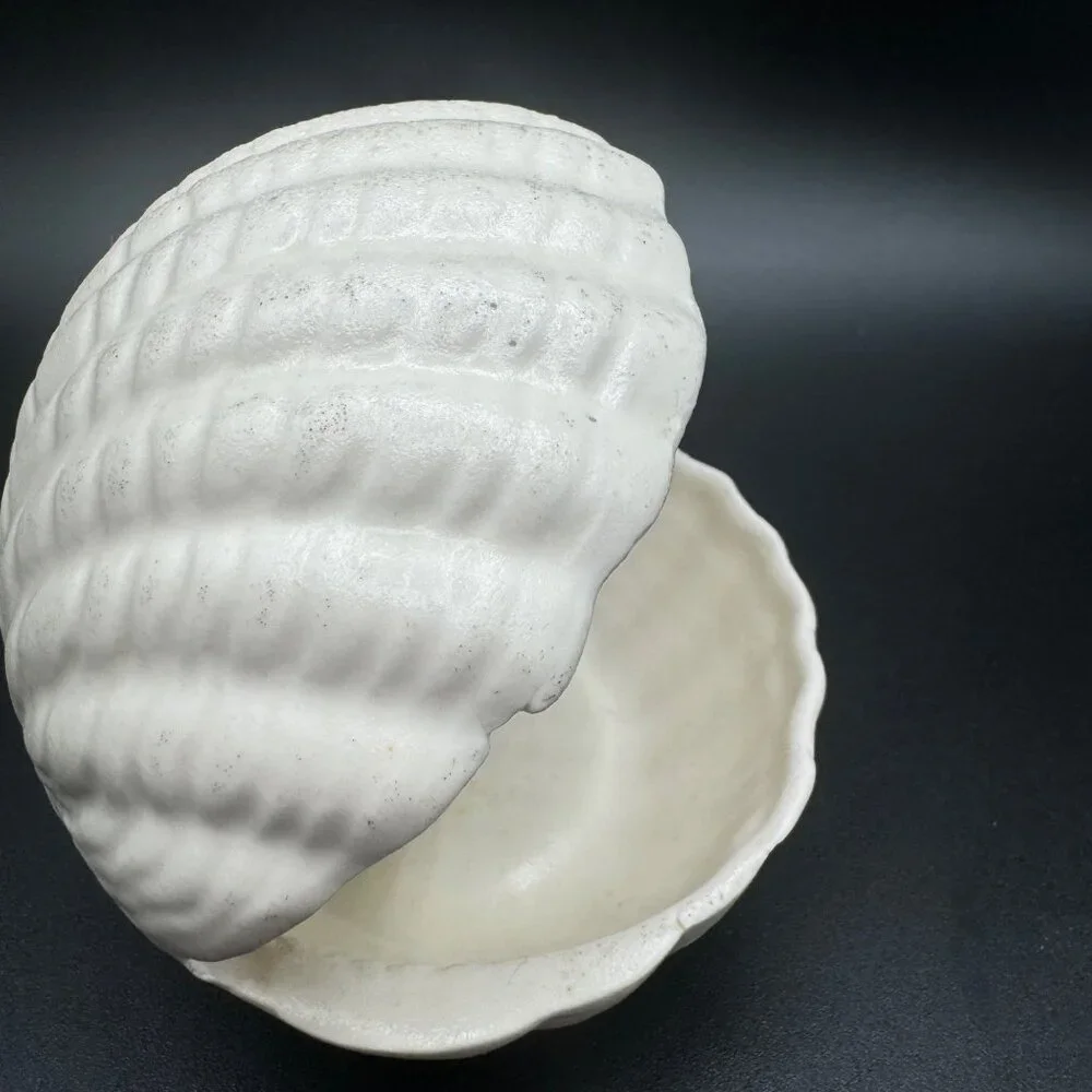 Vintage kitchen bathroom Double Clam Shell Dish read